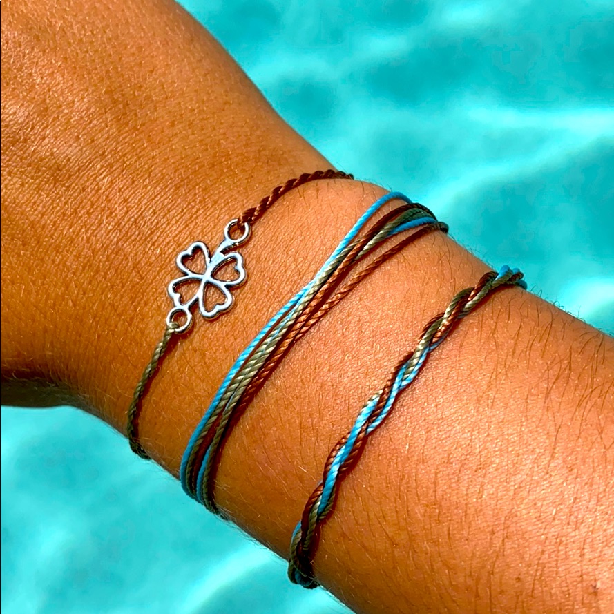 Awesome Three Piece Clover Bracelet Set